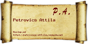 Petrovics Attila névjegykártya